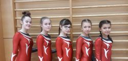 Die Mannschaft des Kepler Gymnasiums: Lia, Polina, Kiara, Liara und Julina Turnen2020